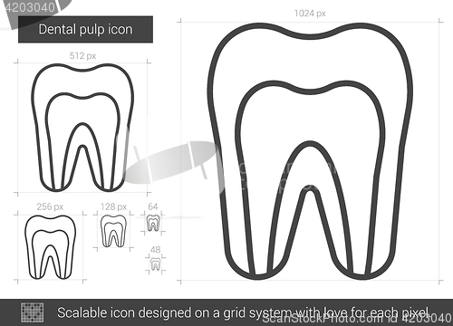 Image of Dental pulp line icon.