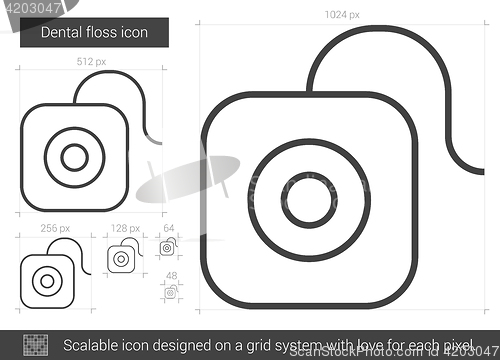 Image of Dental floss line icon.