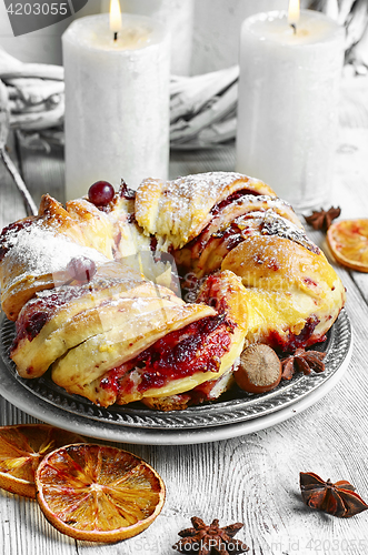 Image of Christmas baking loaf with cranberries