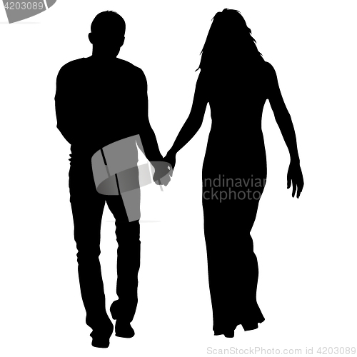 Image of Couples man and woman silhouettes on a white background. illustration