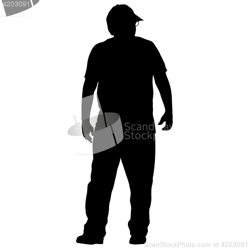 Image of Black silhouettes man on white background. illustration