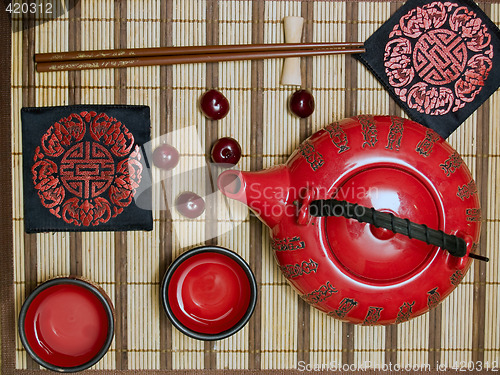 Image of Oriental tea ceremony set