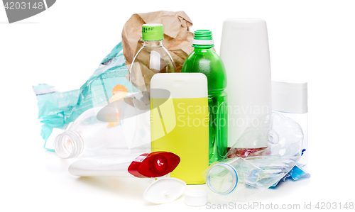 Image of Photo of used plastic bottles