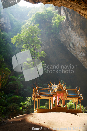 Image of Buddhist temple in picturesque cave