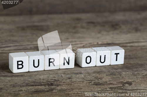 Image of Burnout, written in cubes