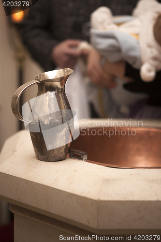 Image of Baptismal font in church