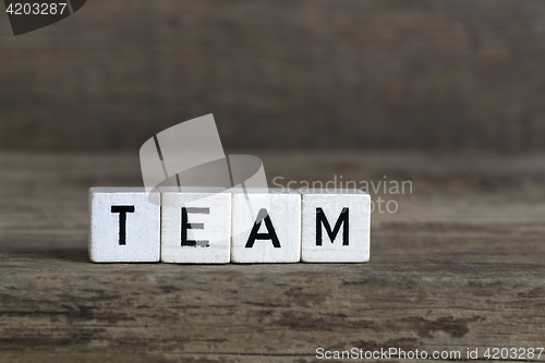 Image of Team, written in cubes