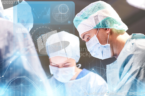 Image of group of surgeons in operating room at hospital