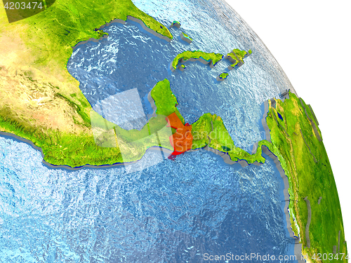 Image of Guatemala on Earth in red