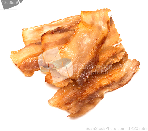 Image of grilled bacon on white