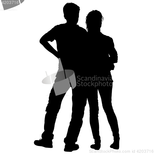 Image of Couples man and woman silhouettes on a white background. illustration