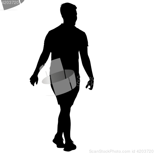 Image of Black silhouettes man on white background. illustration