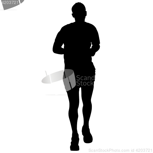 Image of Silhouettes. Runners on sprint, men. illustration