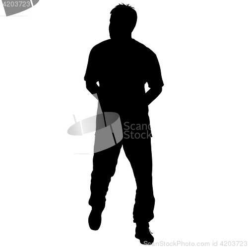 Image of Black silhouettes man on white background. illustration