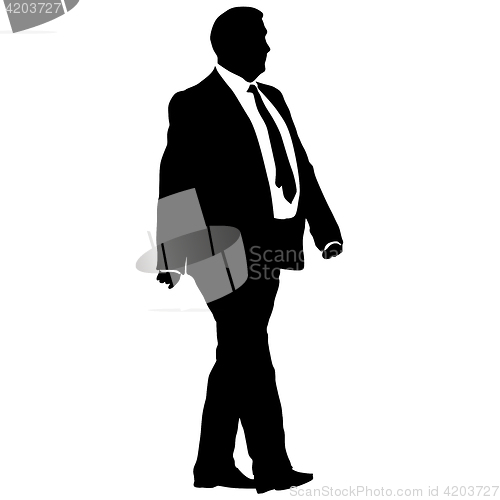 Image of Silhouette businessman man in suit with tie on a white background. illustration