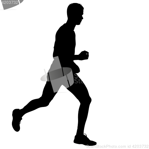 Image of Silhouettes. Runners on sprint, men. illustration