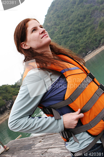 Image of Woman wearing a life jacket