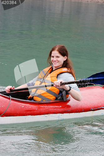 Image of Woman kayaking