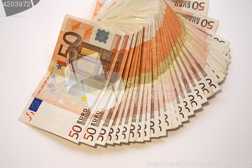 Image of Euro money banknotes