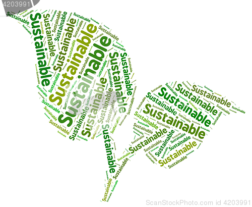 Image of Sustainable Word Indicates Conserving Words And Ecological