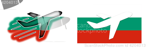 Image of Nation flag - Airplane isolated - Bulgaria