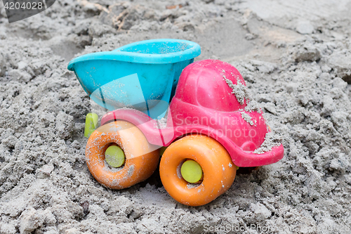 Image of Children\'s machine in the sand