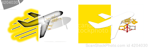 Image of Nation flag - Airplane isolated - Vatican City