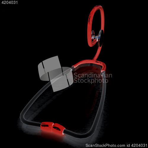 Image of stethoscope. 3d illustration
