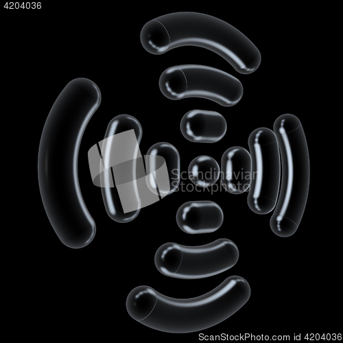 Image of Radio Frequency Identification symbol. 3d illustration