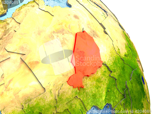 Image of Niger on Earth in red