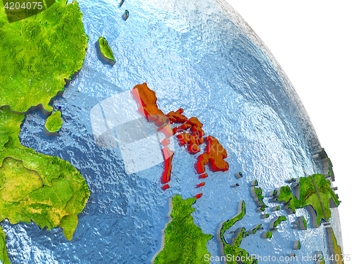 Image of Philippines on Earth in red