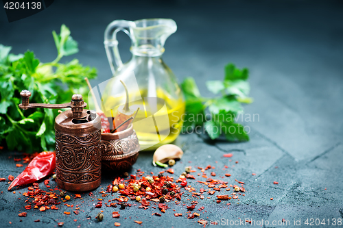 Image of spice and oil