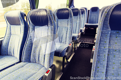 Image of travel bus interior and seats