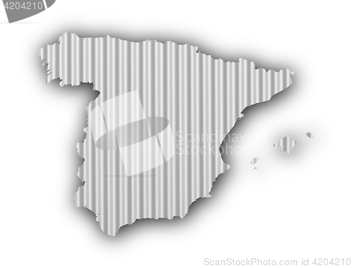 Image of Map of Spain on corrugated iron