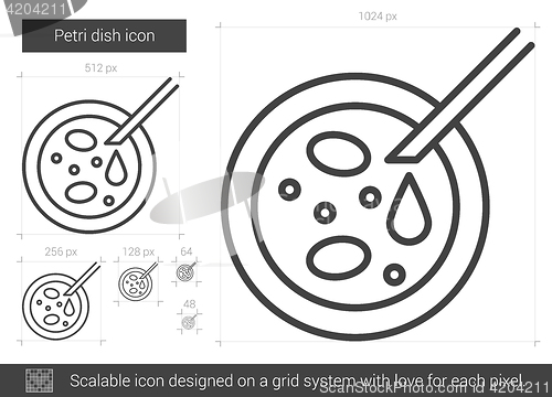 Image of Petri dish line icon.