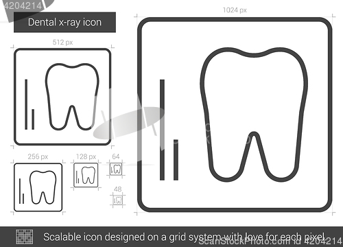 Image of Dental x-ray line icon.