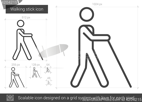 Image of Walking stick line icon.