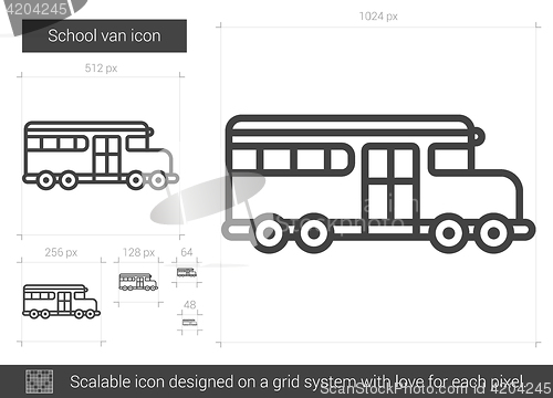 Image of School van line icon.