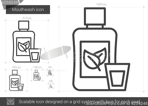 Image of Mouthwash line icon.