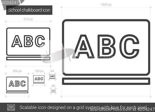 Image of School chalkboard line icon.