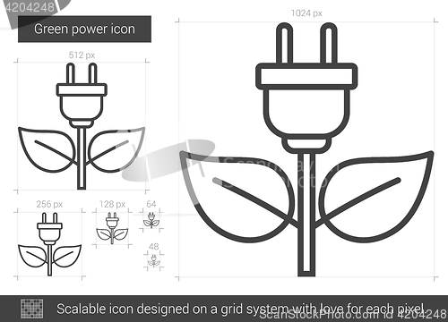 Image of Green power line icon.