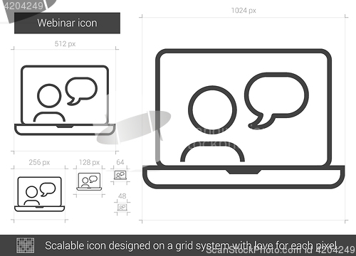 Image of Webinar line icon.