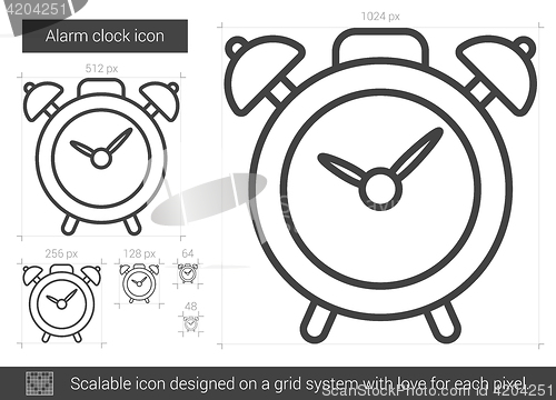 Image of Alarm clock line icon.