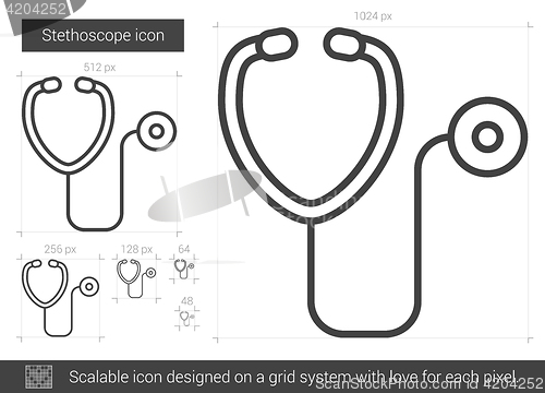 Image of Stethoscope line icon.
