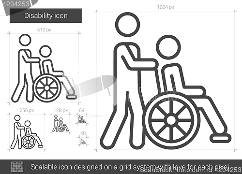 Image of Disability line icon.