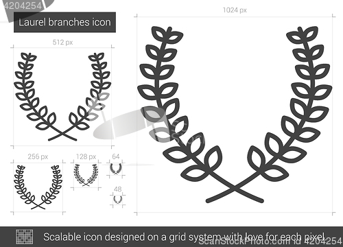 Image of Laurel branches line icon.