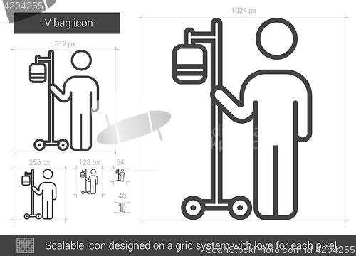 Image of IV bag line icon.