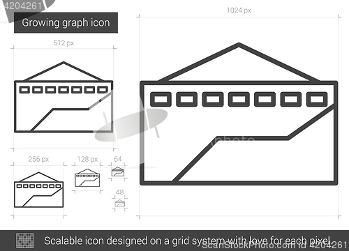 Image of Growing graph line icon.