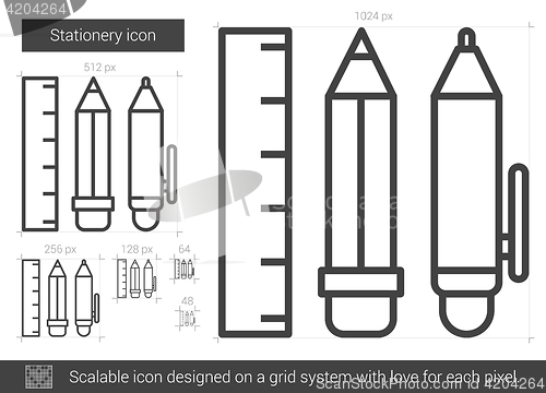 Image of Stationery line icon.