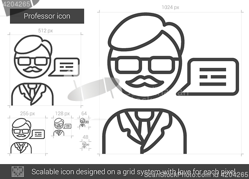 Image of Professor line icon.